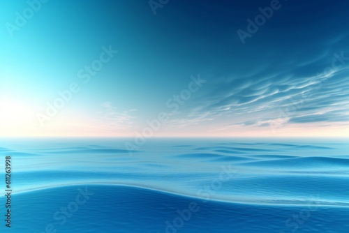 Smooth soft calm summer ocean marine blue background Generative AI