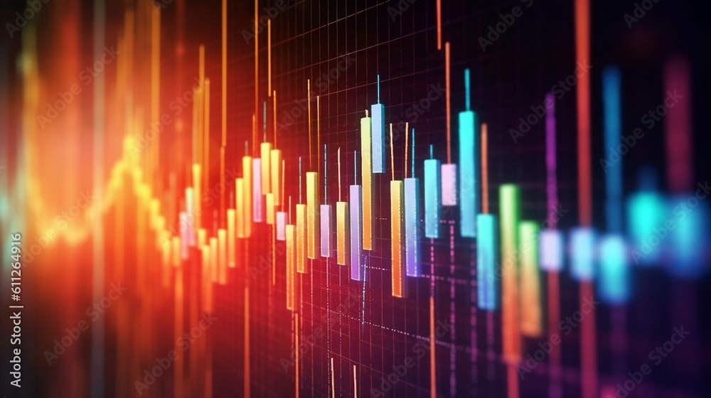 Business digital graph chart in stock trade market. Generative Ai Business digital graph chart in stock trade market. Generative Ai