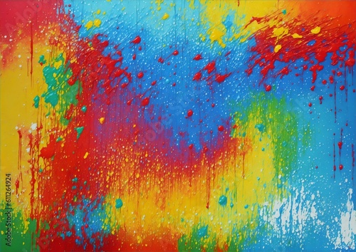 abstract colorful paint splash on wall background