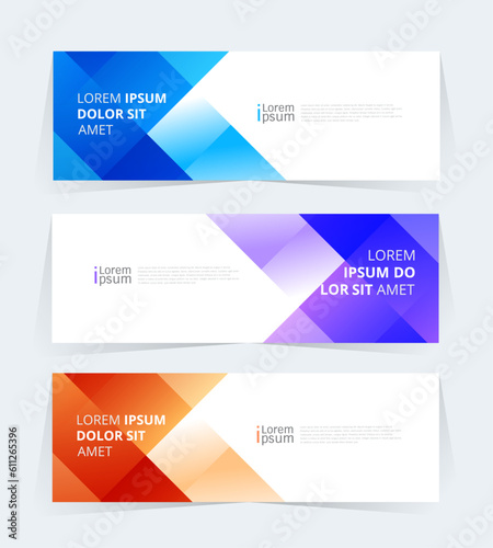 Geometric banner design with Vector presentation template.