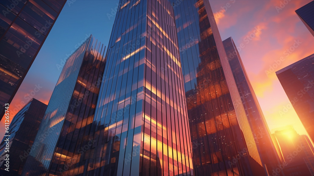 Contemporary office towers. Generative Ai