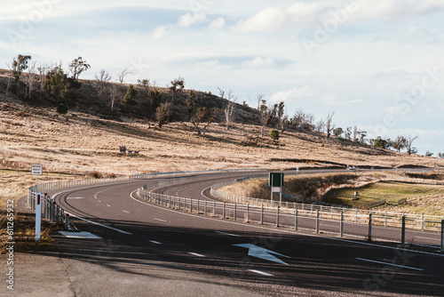 The main highway in the Midlands, Tasmania, Australia