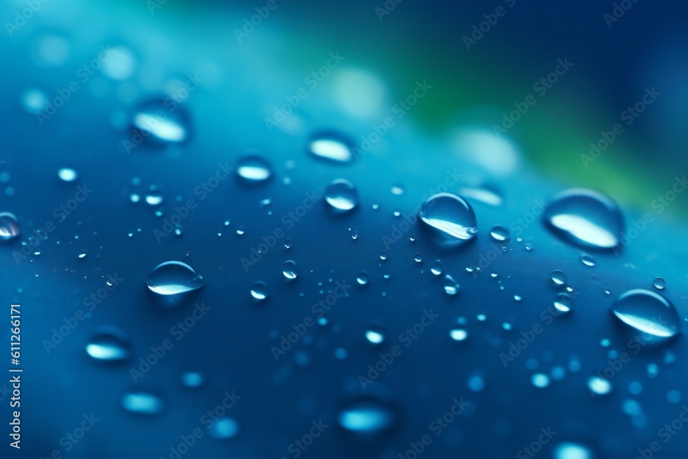 Smooth soft blue dew background with small water droplets Generative AI Smooth soft blue dew background with small water droplets Generative AI