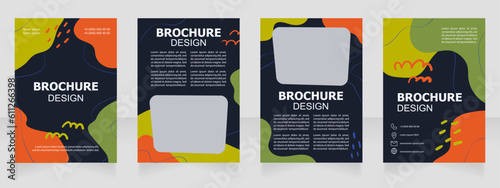 Childrens modern literature blank brochure design. Template set with copy space for text. Premade corporate reports collection. Editable 4 paper pages. Tahoma, Myriad Pro, Arial fonts used