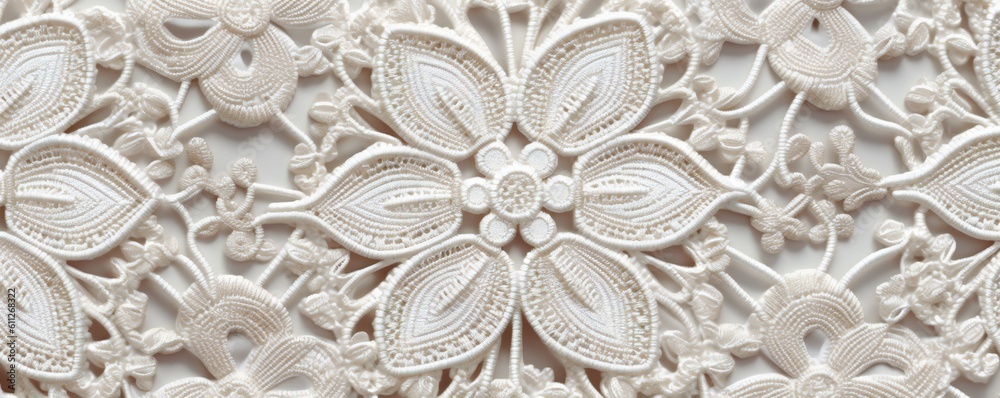 Stitched ornate floral embroidery background Generative AI Stitched ornate floral embroidery background Generative AI