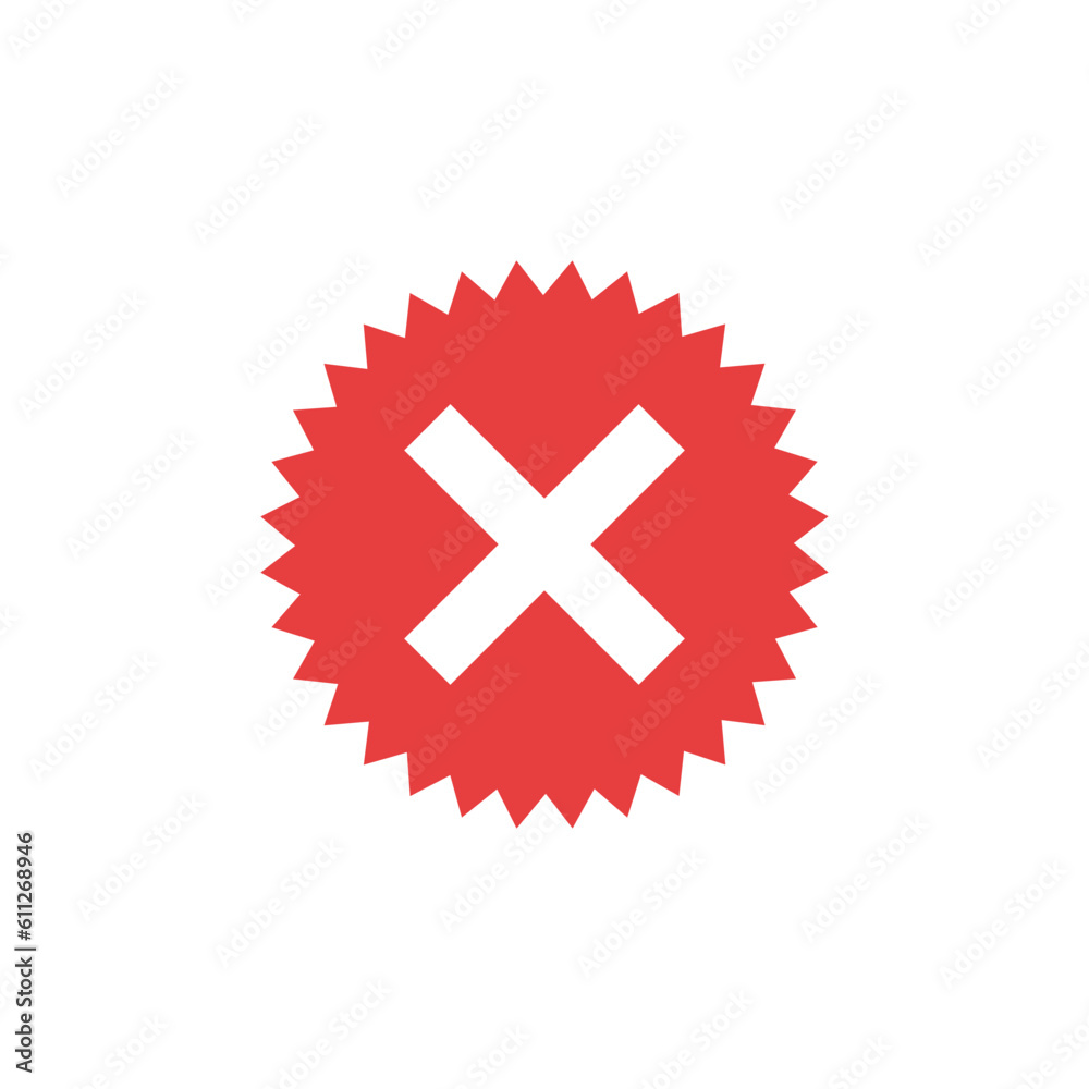 Obraz premium Cross Sign Cancel Denial Icon Vector