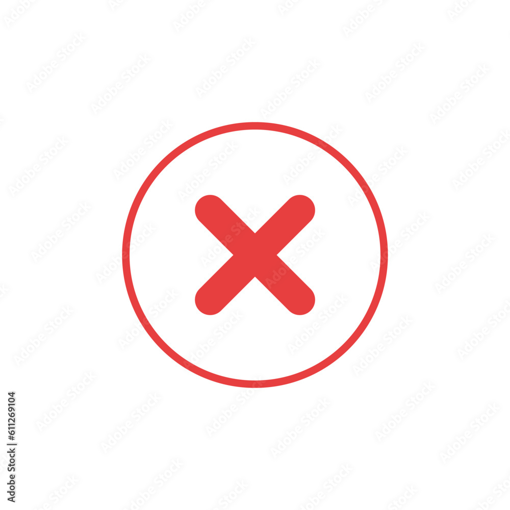 Cross Sign Cancel Denial Icon Vector Cross Sign Cancel Denial Icon Vector