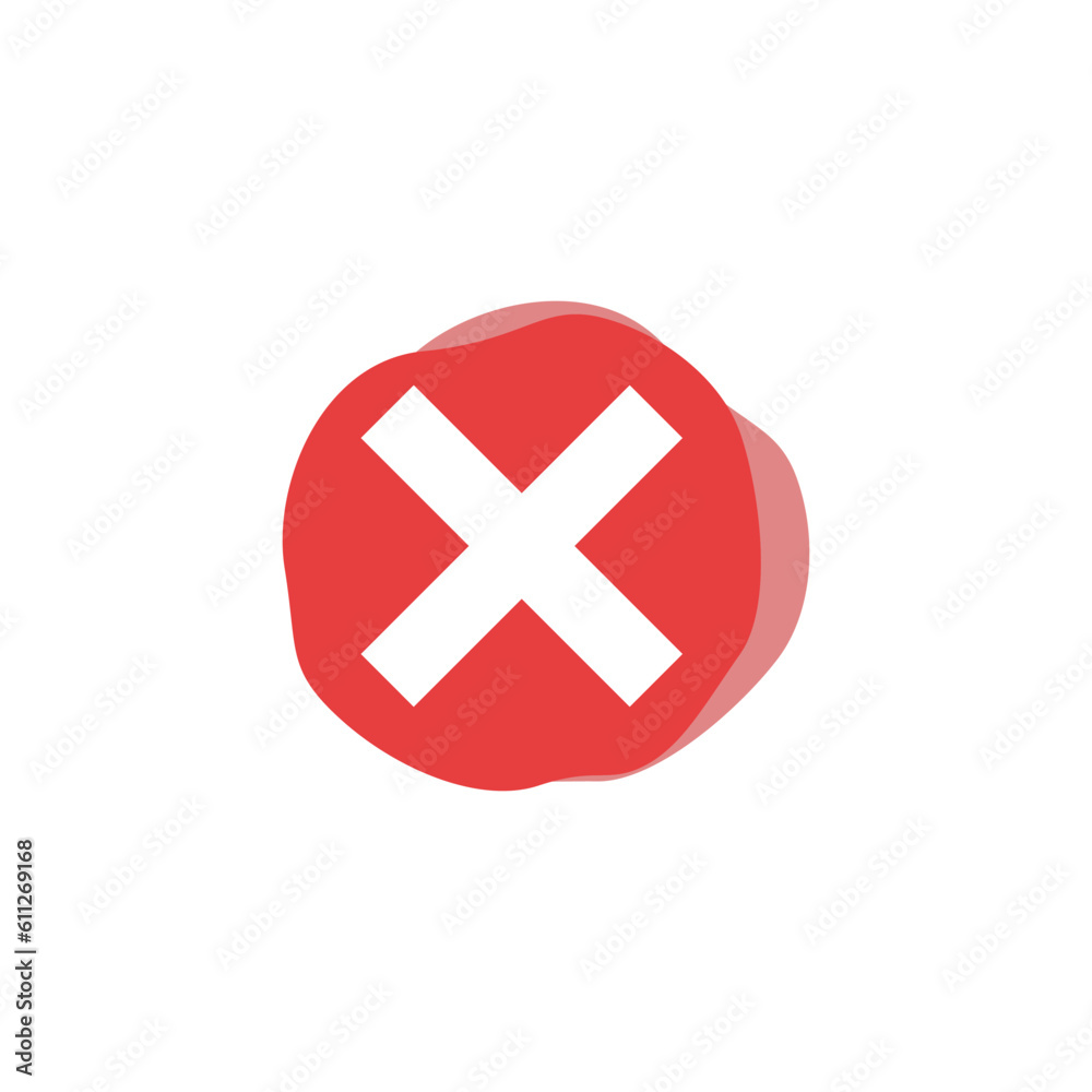 Cross Sign Cancel Denial Icon Vector Cross Sign Cancel Denial Icon Vector
