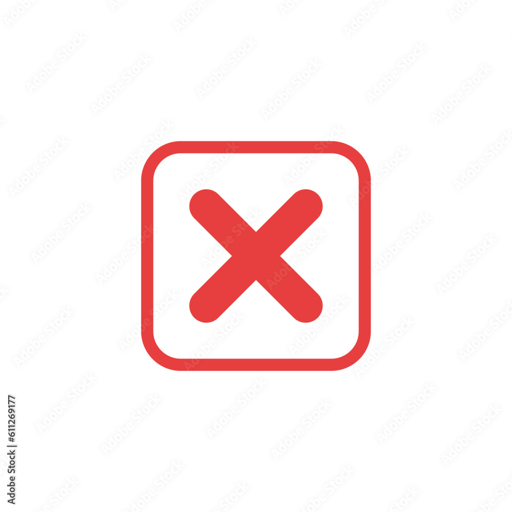 Cross Sign Cancel Denial Icon Vector Cross Sign Cancel Denial Icon Vector