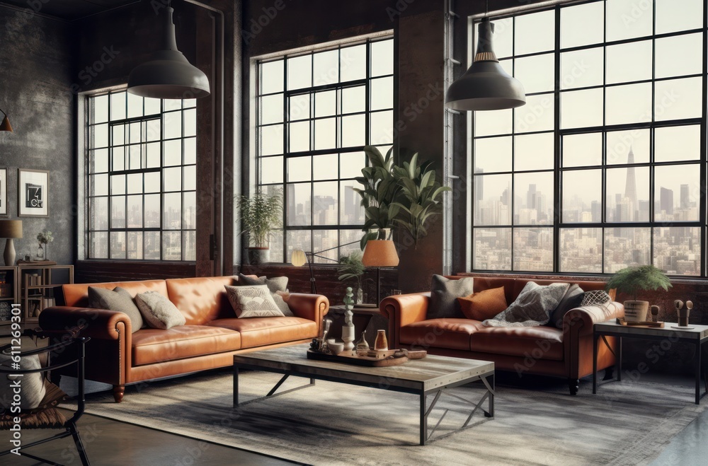 Close Up of Modern Loft with Industrial Elements. Close Up of Modern Loft with Industrial Elements.