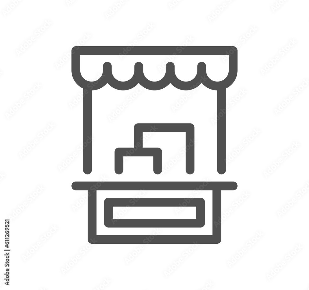Shop management related icon outline and linear symbol. Shop management related icon outline and linear symbol.