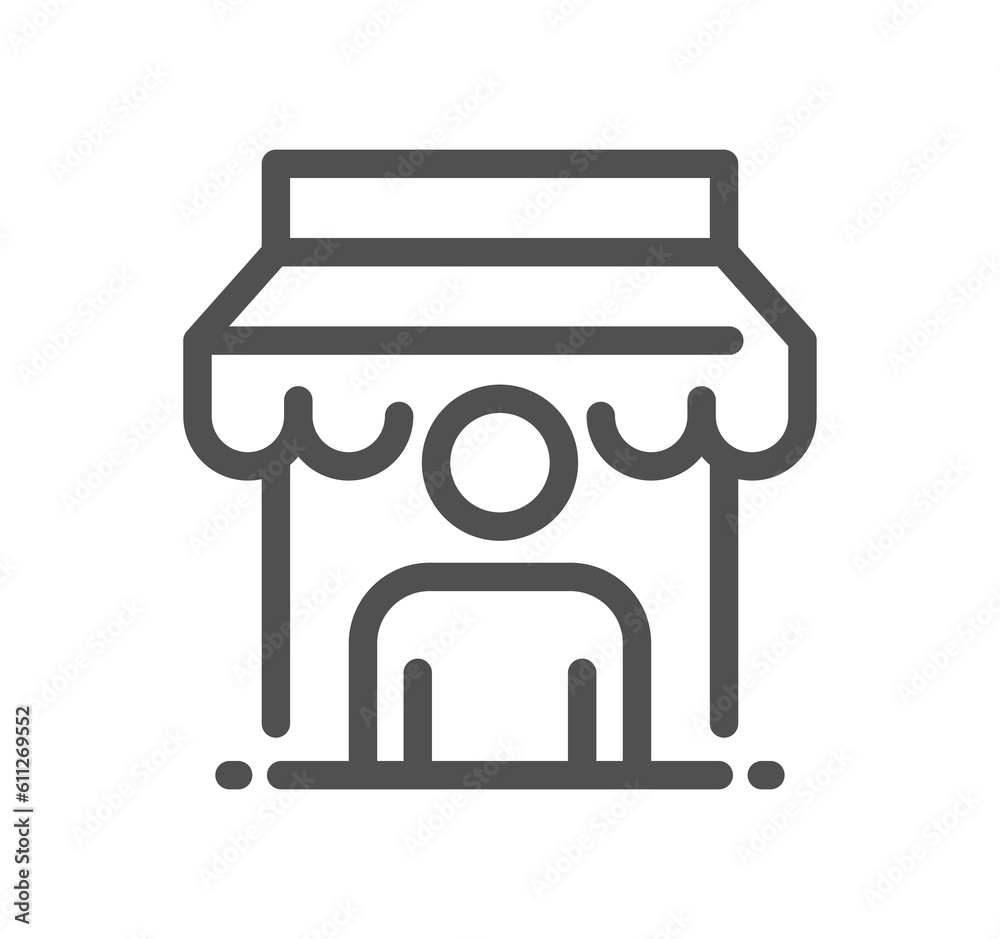 Shop management related icon outline and linear symbol. Shop management related icon outline and linear symbol.