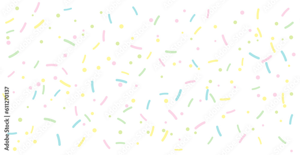 Colorful donut or cake glaze seamless pattern with sprinkle topping. Vector