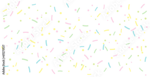 Colorful donut or cake glaze seamless pattern with sprinkle topping. Vector