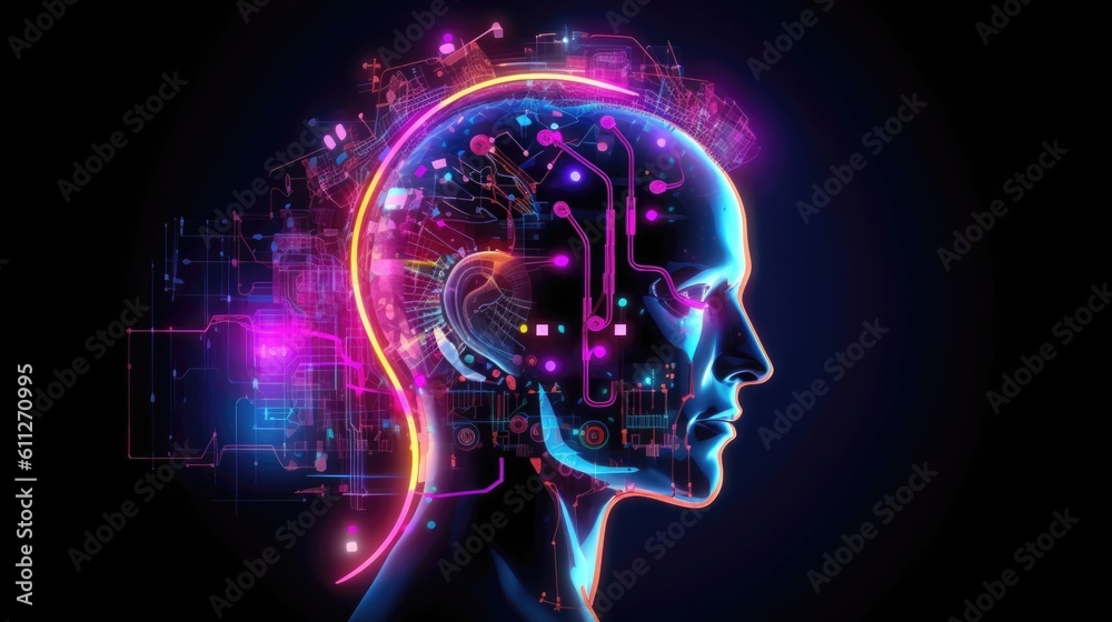 AI technology concept has revolutionized the way we interact with machines. Generative AI AI technology concept has revolutionized the way we interact with machines. Generative AI
