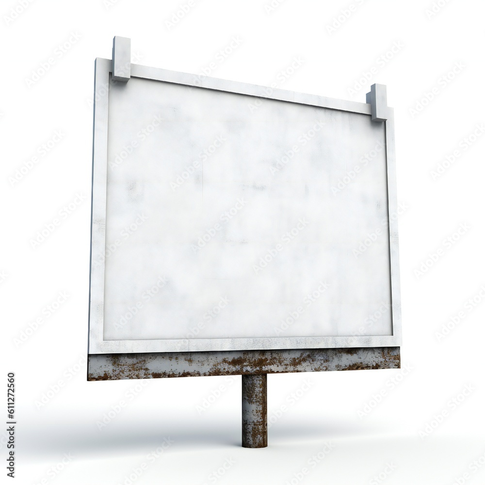 Obraz premium Blank white presentation signboard on white background Generative AI