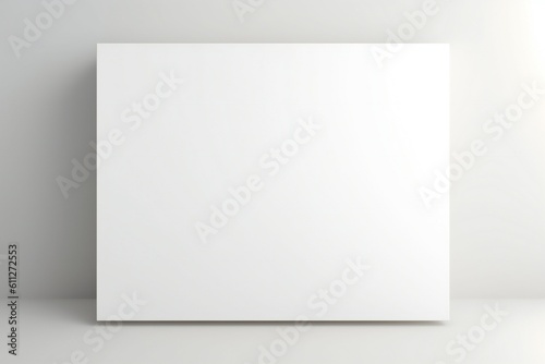 Blank white presentation signboard on white background Generative AI