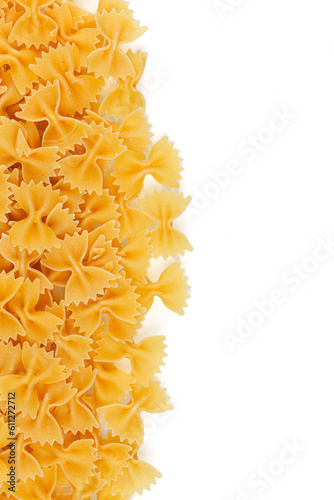 Different types and shapes of dry italian pasta