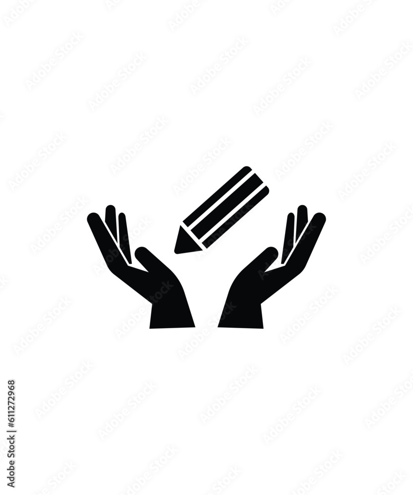 Fototapeta premium hand holding pencil icon, vector best flat icon.