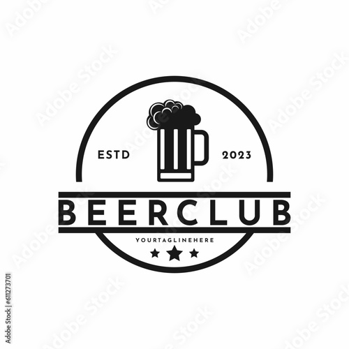 Vintage retro craft beer logo design idea