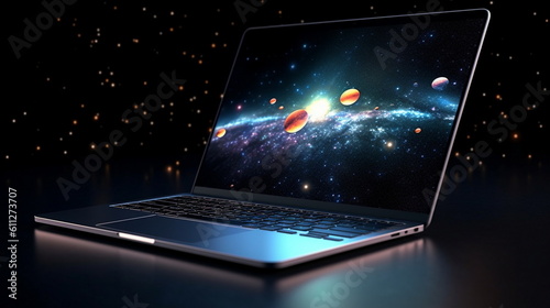 laptop internet online job PC connection wireless network wifi technology,generated ai