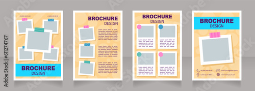 Summer camp program blank brochure design. Children rest. Template set with copy space for text. Premade corporate reports collection. Editable 4 paper pages. Arial, Tahoma fonts used