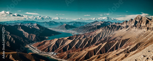 Breathtaking Mountain Peaks, Panoramic Ultrawide Image, Landscape Wallpaper © Nils