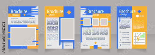 Improving brand vision blank brochure design. Template set with copy space for text. Premade corporate reports collection. Editable 4 paper pages. Ubuntu Condensed, Arial Regular fonts used