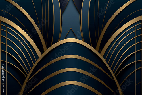 Art deco luxury, elegance in every line, pattern. Wallpaper, poster. Generative ai