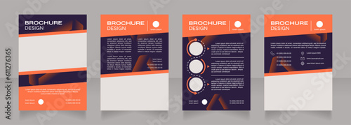 Effective marketing strategy blank brochure design. Template set with copy space for text. Premade corporate reports collection. Editable 4 paper pages. Syne Bold, Arial Regular fonts used