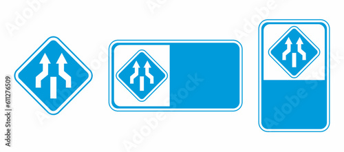 vector two way dividing traffic sign