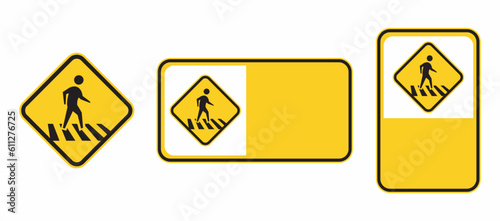 vector traffic sign people crossing the road