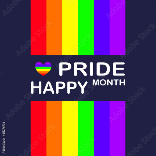 Rainbow Pride Month. Vector illustration for banner, poster, greeting card.