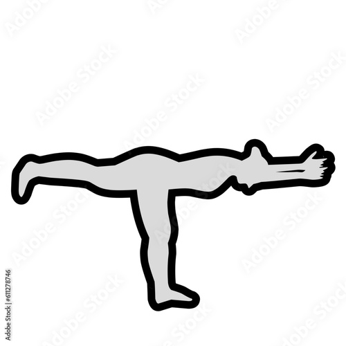 Female various yoga poses Silhouette with outline