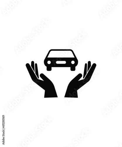 hand holding car icon, vector best flat icon.