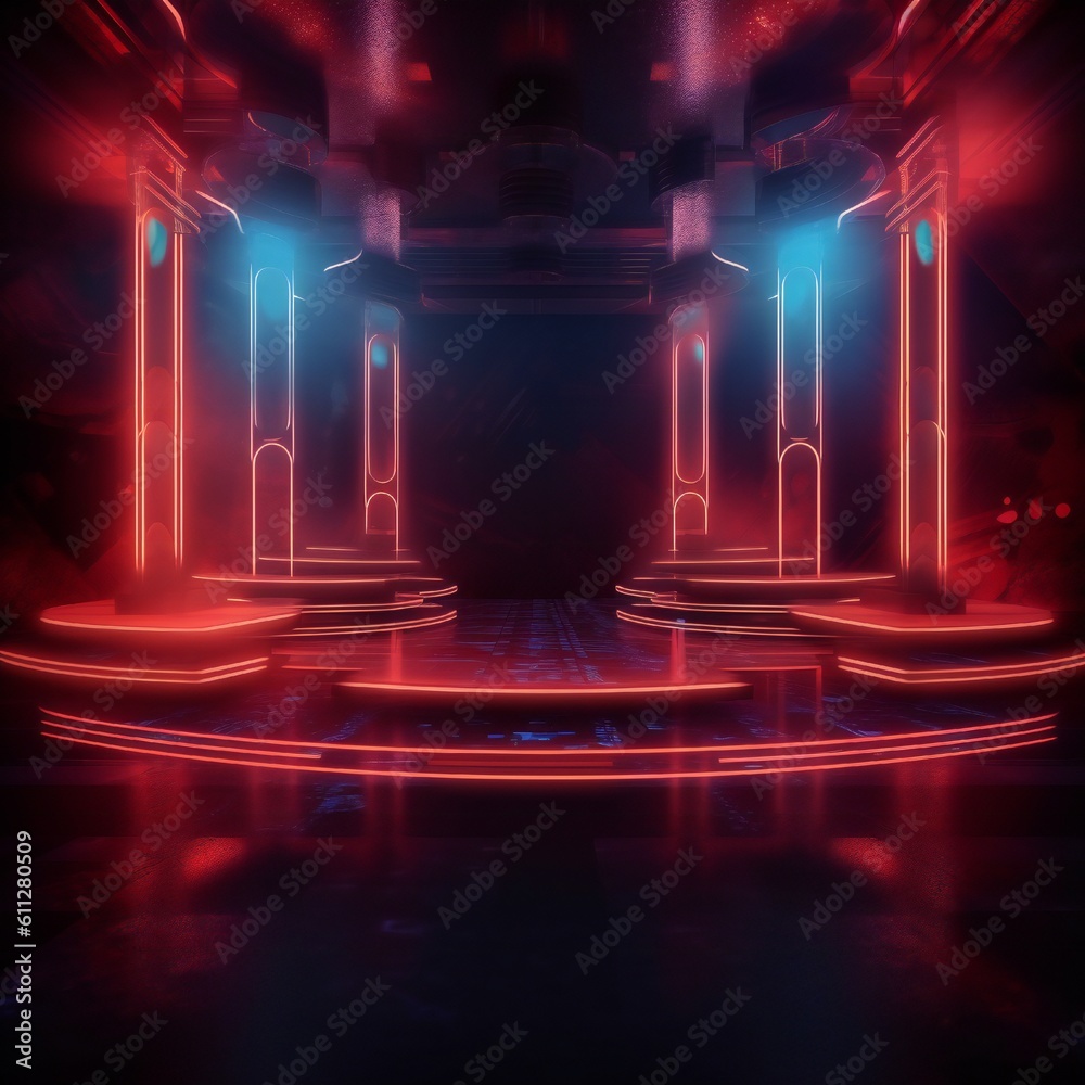 Empty background for night club party flyer design Generative AI
