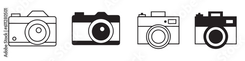 Photo camera icons set. Camera in flat style for photography isolated on white background. Vector illustration.EPS 10