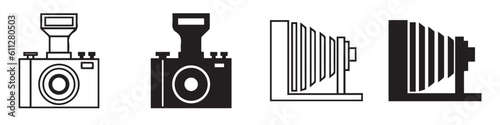 Photo camera icons set. Camera in flat style for photography isolated on white background. Vector illustration.EPS 10