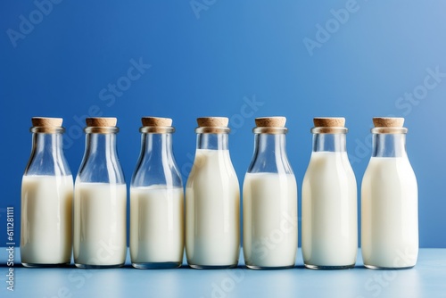 Glass bottle milk container. Generate Ai