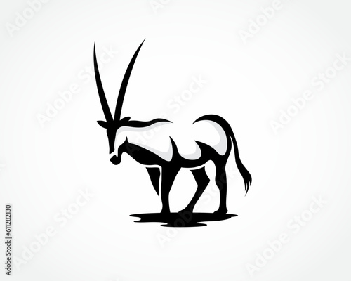 walking oryx art logo design template illustration inspiration