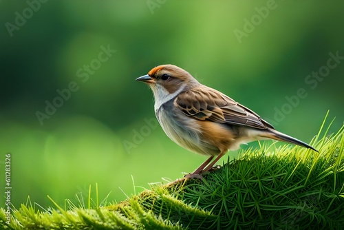 robin on a grass