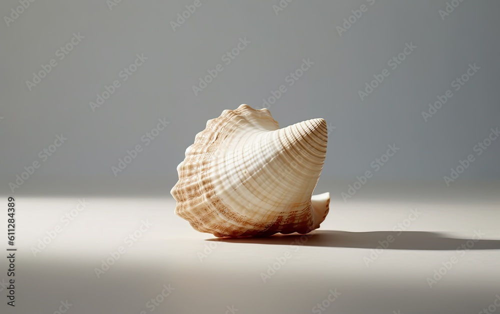 single seashell on a light neutral background - created using generative AI tools single seashell on a light neutral background - created using generative AI tools