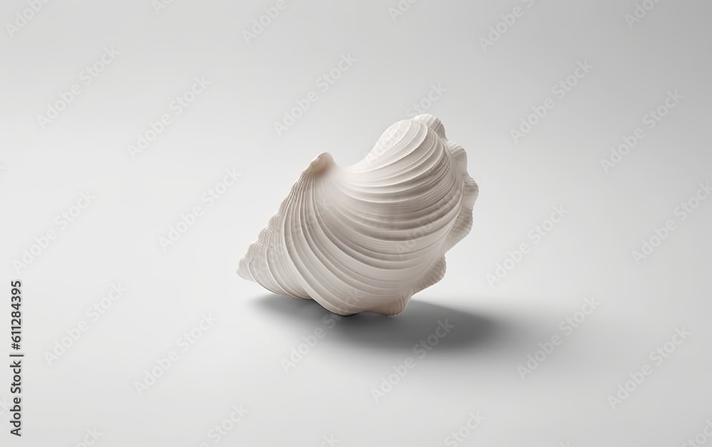 single seashell on a light neutral background - created using generative AI tools single seashell on a light neutral background - created using generative AI tools