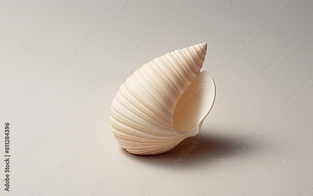 single seashell on a light neutral background - created using generative AI tools single seashell on a light neutral background - created using generative AI tools