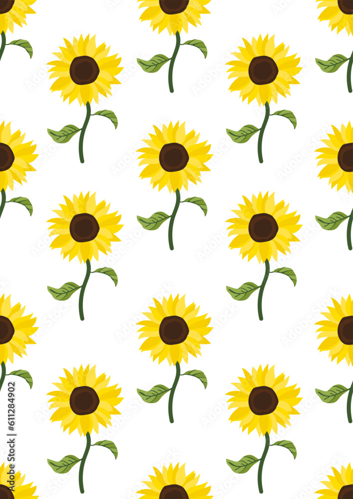 seamless pattern with sunflowers background.Eps 10 vector.