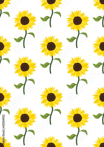 Fototapeta Naklejka Na Ścianę i Meble -  seamless pattern with sunflowers background.Eps 10 vector.