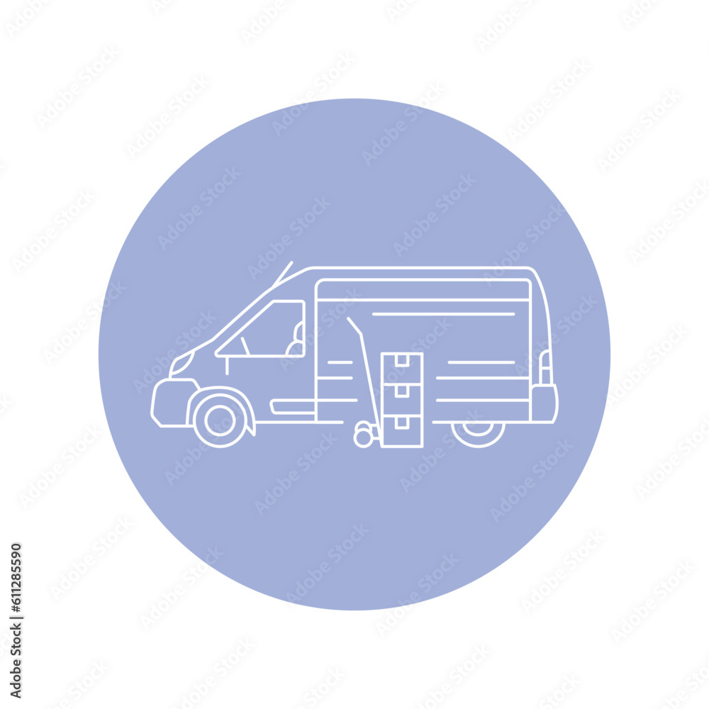 Delivery car black line icon. Pictogram for web page Delivery car black line icon. Pictogram for web page