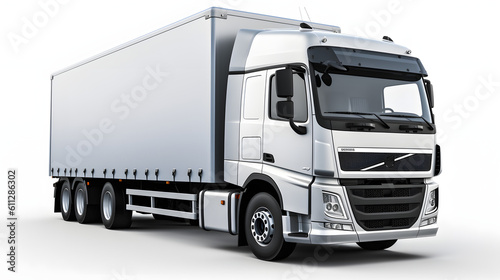 white truck isolated on white background