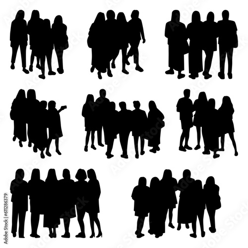 Vector Collection Set of Socialite People Silhouettes 