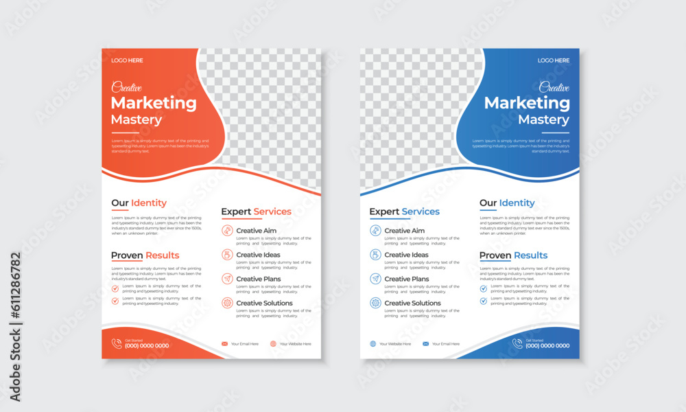 Modern creative flyer design for advertising promotion and growth company. Abstract flat flier design with margin & bleed. Unique nice clean design leaflet. Half page A4 poster free Modern creative flyer design for advertising promotion and growth company. Abstract flat flier design with margin & bleed. Unique nice clean design leaflet. Half page A4 poster free
